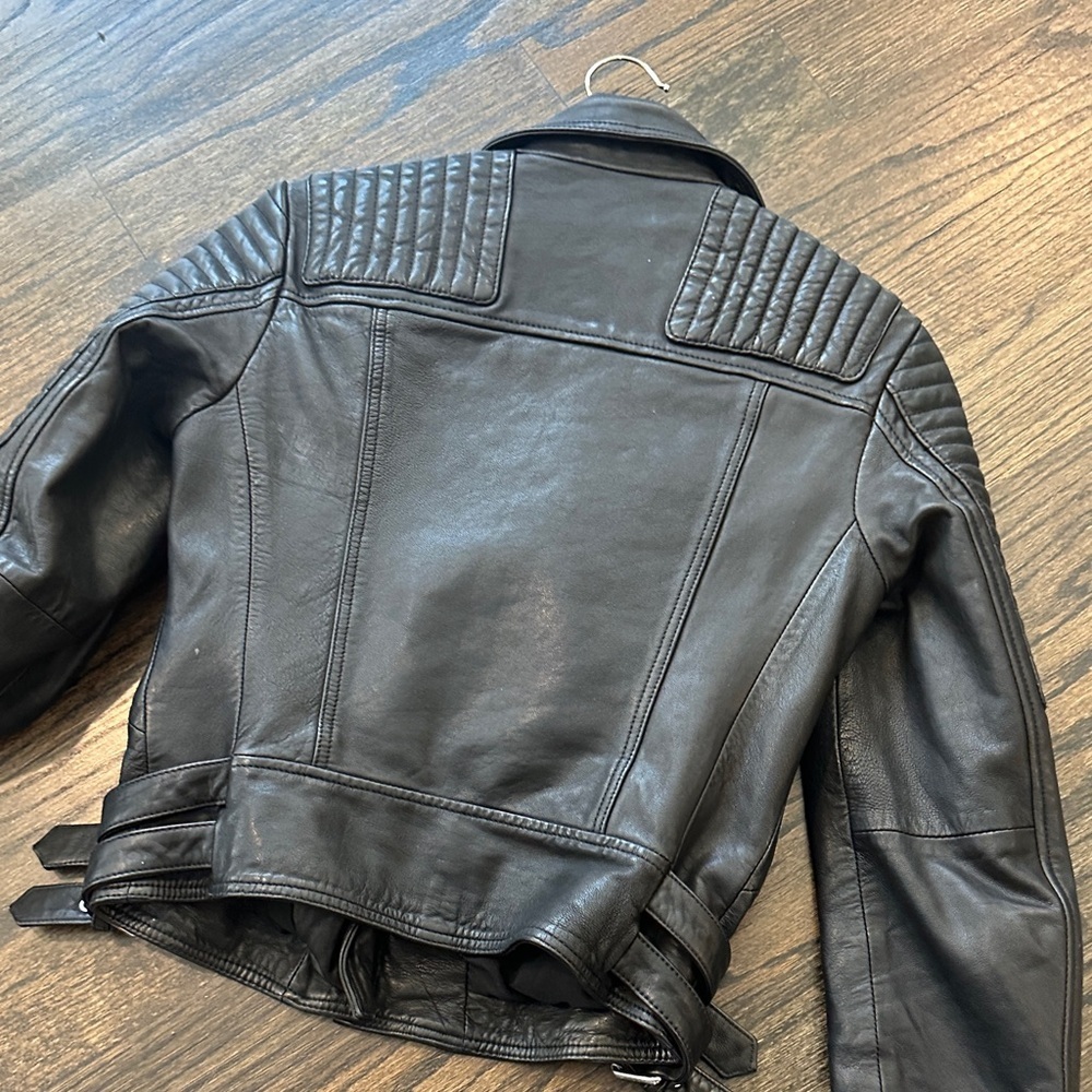 All Saints Black Quilted Leather Jacket - Picture 4 of 4
